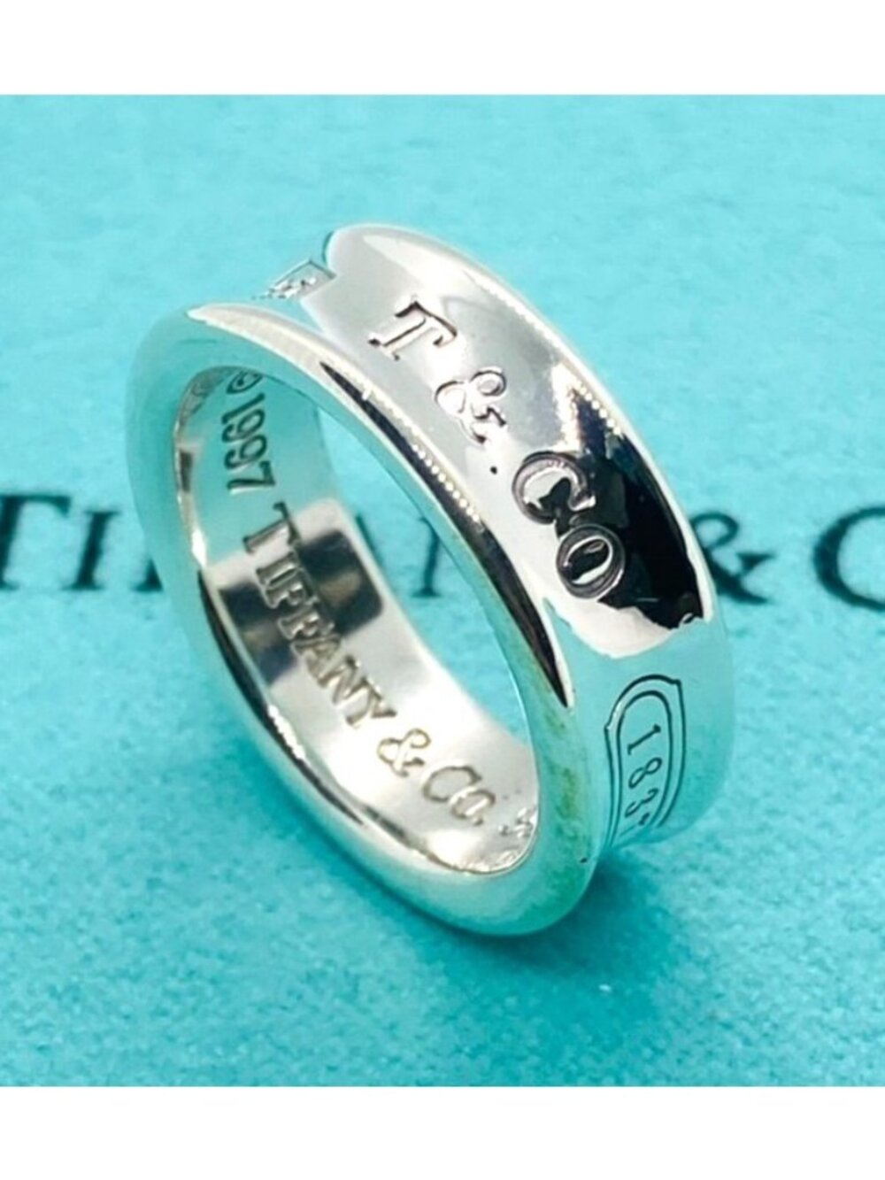 Tiffany & Co Concave 1837 1997 Wide Band Ring Sterling Silver 925 6.75